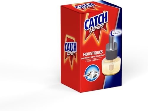 Catch Expert Moustiques Recharge Liquide pour Diffuseur Electrique, Anti-Moustiques & Moustiques Tigres, Sans Parfum, 45 nuits (Lot de 6)