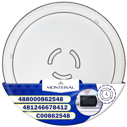 Plato Microondas Universal Ø 250 mm Tiene 3 Fijaciones con Código Original 481246678412 488000862548 C00862548 C00313978 para Bauknecht para Indesit para Whirlpool - MONTERAL