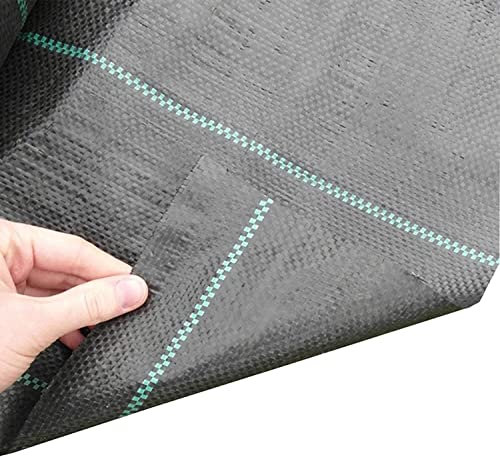 Telo Giardino Anti Erbacce Telo Pacciamatura Membrana per il controllo delle erbacce per impieghi gravosi Ideale per Sotto i patii orti aiuole paesaggistica Fodera da giardino nera(0.5mx190m/1.6ftx623
