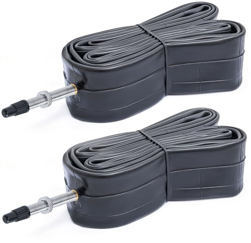 700 x 25C/26C/27C/28C/29C/30C/31C/32C FV48mm Camere d'aria di ricambio per bicicletta 700C (2 pezzi) Affidabili camere d'aria per bici 700 x 25C-32C valvola Presta per scenari di ciclismo in città