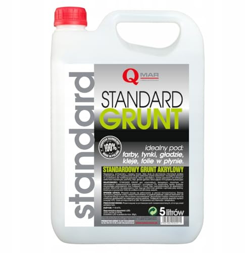 Acrylgrundierung 5L QMAR – geruchlos, universal, nicht brennbar für Farbe, Putz, Spachtel, Fliesen, Beton, Gips, Wände, Fassaden – verstärkt Untergrund, reduziert Farbverbrauch