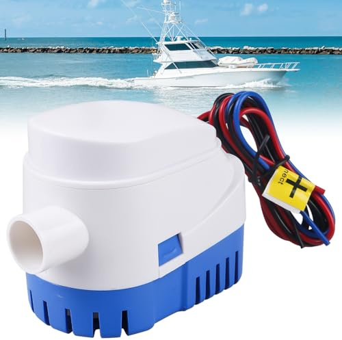 Halorin Pompa dell'acqua 12 V, pompa di sentina automatica, pompa di sentina 1100 GPH/70 LPM, pompa di sentina marina, pompa sommersa per acqua di sentina con interruttore di galleggiamento, pompa