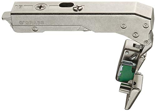 Gedotec Topfscharnier Küche Topfband OHNE Dämpfung - H10253 | Click-On Stollenscharnier GRASS Tiomos werkzeuglos mit Schließautomatik | MADE IN GERMANY | 1 Stück - Möbelscharnier mit Montageplatte