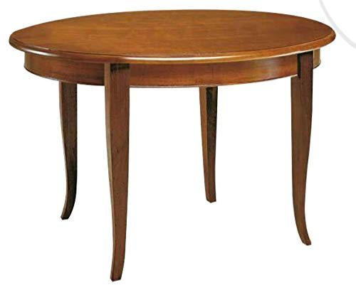 Dafne Italian Design Table classique extensible en noyer, style classique (Ø 100 cm) (TVG)
