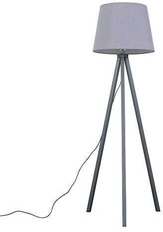 MiniSun | Modern Grey Wood Tripod Design Floor Lamp with a Grey Tapered Shade | Floor Lamps & Torchieres, Home Décor & Improvement Essential