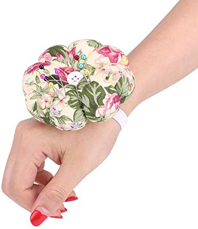 Nikou Nadelkissen, Kreative Kürbis Nähnadeln Armnadelkissen mit Elastischen Handgelenk Gürtel, Doppelseitig Verwenden DIY Werkzeug für Home Nähen Quilten Nadelarbeit