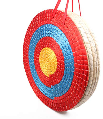 DOSTYLE Traditional Hand-Made Solid Straw Round Archery Target Shooting Bow Coloured Rope Target Face Five Layers for Recurve Bow Long Bow Compound Bows