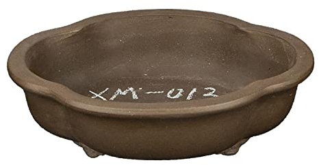 Steinzeug ovale Bonsaischale (Lotusform) 18,5x15x4,5 cm - XM013