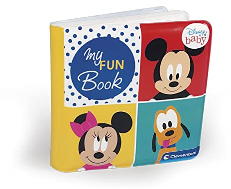 Clementoni - 17720 - Disney Baby - Mickey - Mon Premier Livre - Livre d'Eveil pour Bébés à partir de 6 Mois et Plus - Jeu Premier Âge - Cadeau Naissance - 100% Lavable - Waterproof