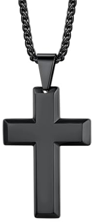 Supcare Kreuzkette für Herren Damen Edelsthal Halskette mit Kreuzanhänger Christus Kruzifix Kette Kreuz Christen Religiöse Kettenanhänger Personalisiert Modeschmuck für Männer Frauen