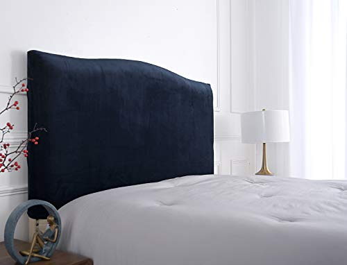 Meigeh Bett Kopfteil Bezug Samt Kopfteil Schutz Abdeckung für einzelne Doppel Kingsize Betten Marineblau