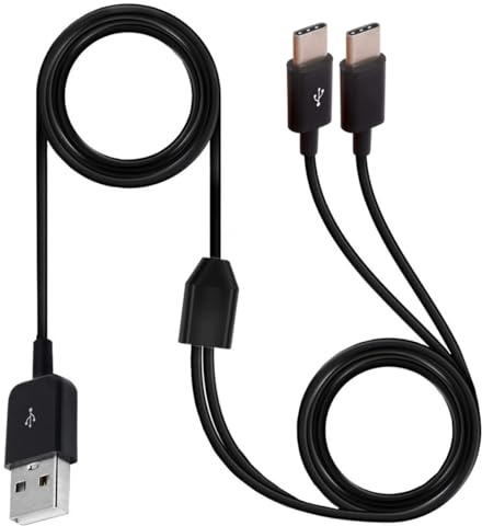 HUHANGGod Multi 2 in 1 USB C Splitter Y Cable(1.5meter/5 Feet) | USB 2.0 A Male To 2 Type C Male Plug Cord, 1 to 2 Sync Charging Cable Adapter Compatible with Mobile/Android (2 Type C)