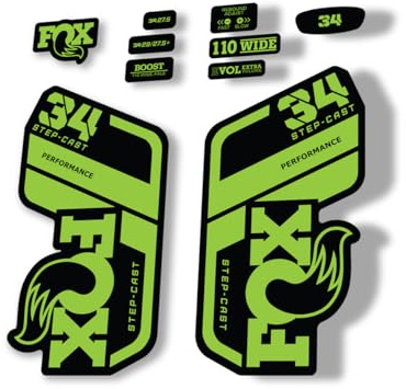 Autocollant de rechange pour fourche Fox 34 2021 Step Cast Performance Series Vert (brillant)