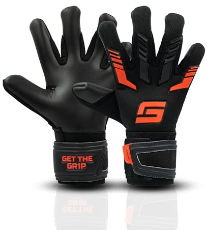 GRIPMODE Målvaktshandskar för barn med Fingersave Junior Red 2.0 – Målvaktshandskar med individuellt avtagbart fingerskydd – fotbollsmålvaktshandskar med latexbeläggning för bra grepp – storlek 4