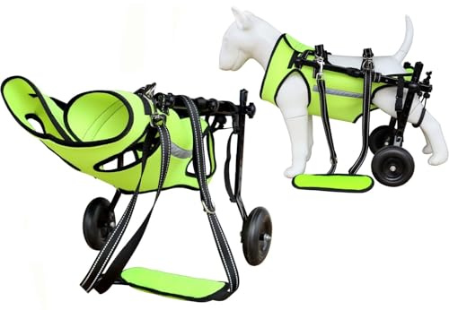 ZHHSUNY Hunderollstuhl, der Haustieren mit Hinterbeinlähmung hilft, Mobilität wiederzuerlangen Zweirädriger Hundewagen, Reflexeffekt rollstuhl hund, Kinderwagen für Hunde mit Behinderung(Größe M)