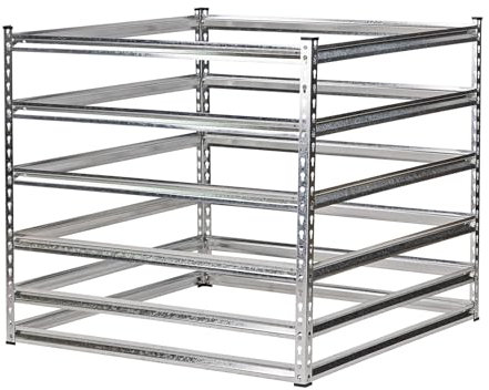 Metallkomposter 100x100x92 cm, galvanisch verzinkt, robust & langlebig, werkzeuglose Montage, ideal für Gartenabfälle, Sträucher- & Grasschnitt