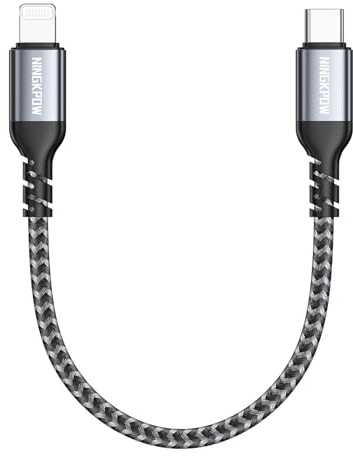 NINGKPOW Cavo USB C a Lightning Corto 50CM [Certificato MFi] Cavo iPhone USB Tipo C Power Delivery Carica Rapida USBC iPhone Compatibile con iPhone 14 13 12 11 Mini Pro Max XR XS X 8 7 6 SE 2020