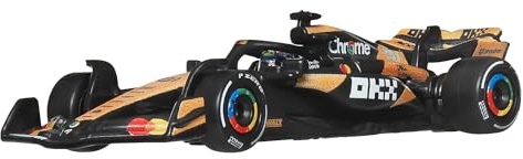 Hot Wheels Premium Formel 1 McLaren Lando Norris Die-Cast-Spielzeugauto im Maßstab 1:64, Sammelspielzeug-Rennauto mit Real Riders-Reifen sowie Metall/Metall-Karosserie und -Fahrgestell, JBM25