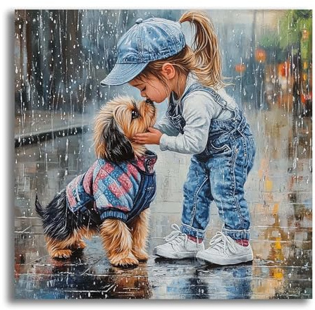 VAIIEYO 5D DIY Hund Diamond Painting, Diamant Painting Bilder Malerei Kits Mädchen, Malen Nach Zahlen Diamant Home Wand Decor Gemälde Kreuzstich Diamond Dekoration 35x35cm