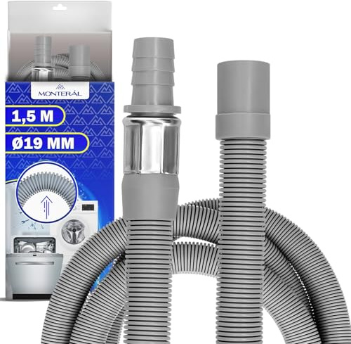 Prolongación del Tubo Desague Lavadora y Lavavajillas Universal 1,5 m Ø19/20 mm - Garantía de 10 Años - MONTERAL