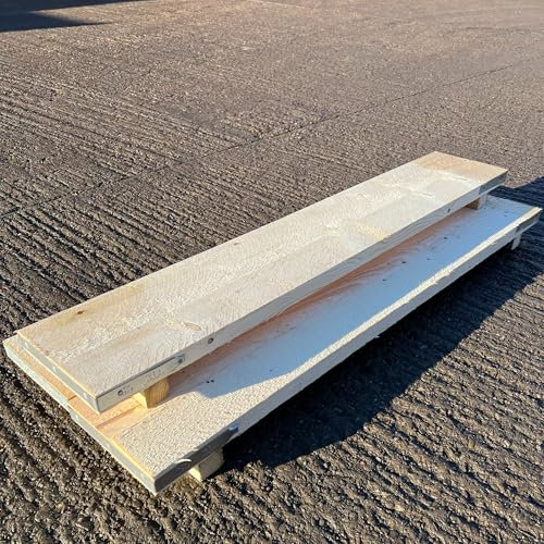 HILL TOP FABRICATIONS CO (1998) LTD - 3 Scaffolding Boards (4ft 4 Long and 9 Wide) with Blocks Underneath for Stability. Perfect for Scaffolding Tower. Suitable for Builders, DIY and Scaffolders.