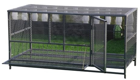 MJHETCY Gabbia per Pollame Uso Esterno Facile da Installare Pollaio, Gabbia per Piccioni per Polli Conigli Robusto con Vassoi per Gabbia, Mangiatoia e Ruote Rimovibili(Color:Grigio)
