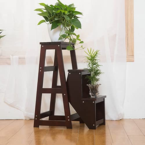 Sgabello Pieghevole in Legno a 3 gradini, Sgabello a scaletta Leggero Pieghevole per la Cucina di casa, soppalco, Scale da Campeggio, Sedia, scaffale per Fiori
