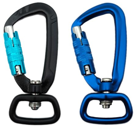 XCSJ Karabinerhaken mit Drehgelenk aus Aluminium Karabiner mit 400kg Belastbarkeit Schwerlast, 360 Grad Wirbelkarabiner für Hundeleine, Bergsteigen,Outdoor, Schlüsselanhänger