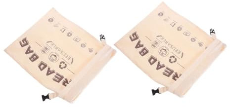 Holibanna 2pcs Reusable Bread Bags Cotton Snack Bags Snap Fastener for Storing Cookies Crackers Household Food Storage