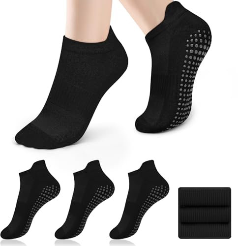 Wanme Antiscivolo Calze Per Donne, Calzini Yoga Pilates Per Uomo, 3Pezzi Calzino Per Arti Marziali Fitness Barre Danza Ginnastica Calzini Calze Con Grip Senza Dita