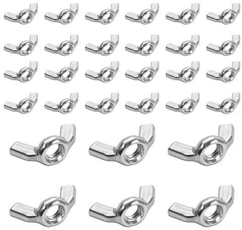 ZWWOGE Dadi a farfalla M6, 30 pezzi dadi a farfalla in acciaio inossidabile, bulloni M6, per utensili fai da te e materiale elettronico