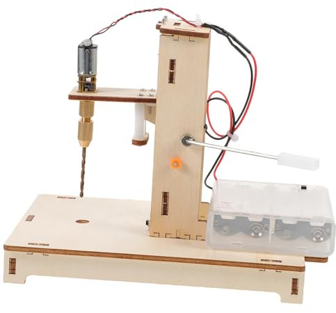 Warmhm Mini Trapano a Colonna Fai Da Te Da Banco Per Artigianato e Legno, Kit Scientifico Educativo Design a Leva, Base Stabile,