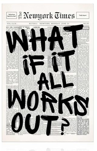 Funky Canvas Poster Newspaper Style Inspirational Quotes Wall Art Motivational New York Trends Prints Vintage Black White Wall Decor for Living Room Bedroom Girls Dorm Apartment (Unframed 15.7×12 in)