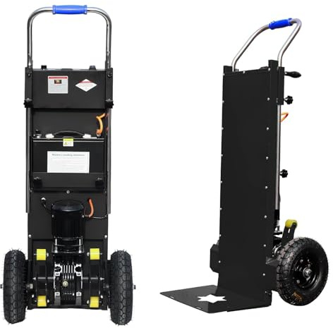Elektrische Sackkarre, Elektrischer Treppensteiger mit Einer Kapazität von 400 Kg, Teleskopsgriff, Abnehmbarer Akku (48 V/72 Ah), Treppen Hoch und Runter mit Gummiketten,A