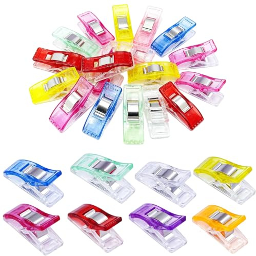 40 Pcs Wonder Clips for Sewing, Colourful Plastic Fabric Clips with Strong Spring, Non-Slip Quilting Clips for Sewing, Crafting & DIY Projects