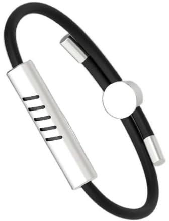 ByePic Pulsera Citronela Adultos de Cordón, Pulsera Repelente de Mosquitos con Cápsula Central y 6 Sticks de Citronela, Ajustable para Muñeca y Tobillo (Negro)