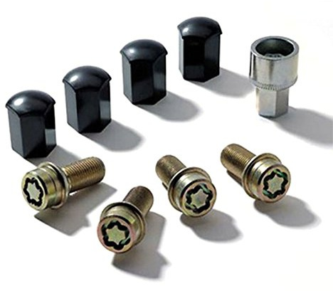 Volkswagen 000071595 Radsicherung Radschrauben M12x1.5x25 Radschraubenschloss-Satz Radsicherungsschrauben [Codierung zufällig]