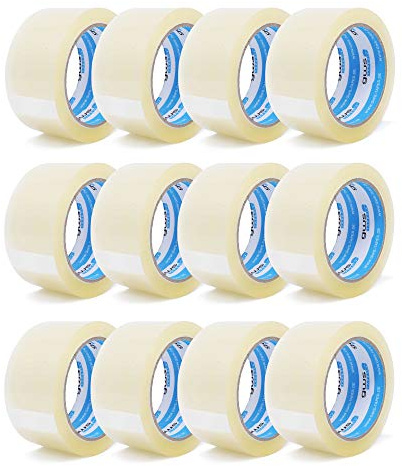 gws Paketklebeband 12 Rollen farblos Geräuscharmes Universalklebeband zum Verpacken von Paketen - Hohe Klebekraft - Profi-Qualität 66 m Länge 50 mm Breite