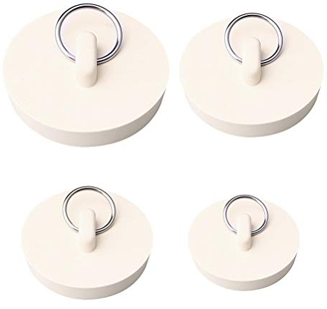 nuoshen 4 Pcs Bath Plugs,Sink Plug Rubber Drain Stopper Kitchen Sink Plug with Hanging Ring for Bathtub,Bathroom (4 Sizes)