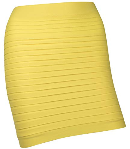 StarTreene Damen Minirock-Nierenwärmer-Bandeau Stretch Wickelrock Kurz Unterrock Oberteilverlängerung Multifunktion Einheitgröße gelb