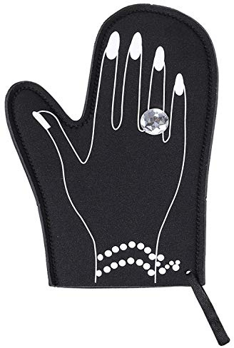 AYOMI Gant de cuisine fantaisie fantaisie en néoprène avec strass - Motif main de femme - Pour la cuisine, le barbecue, la cuisine - Accessoire de cuisine amusant pour la maison