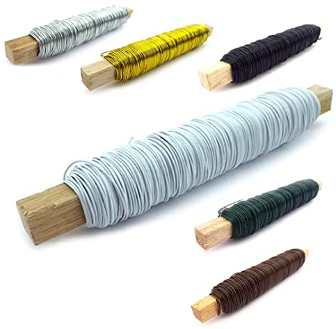 Sepkina Blumendraht Draht Floristikdraht Bindedraht Wickeldraht Basteldraht Metalldraht 50 Meter Weiss (Weiss)