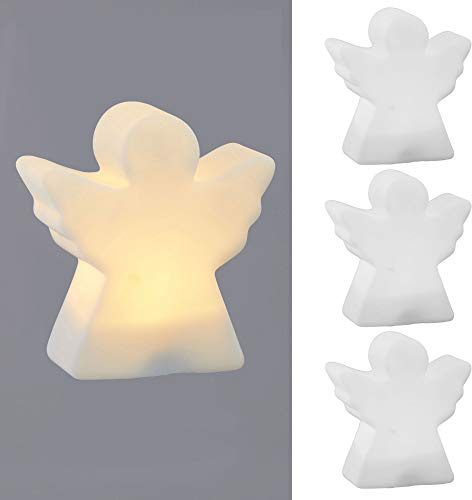 Cepewa LED Engel 3er Set Weihnachtsbeleuchtung Warmweiße LEDs Inklusive 3x LR44 Knopfzellen Weihnachtsdekoration In 3 Varianten Stern, Baum, Engel Weihnachtsleuchten Aus Vinyl