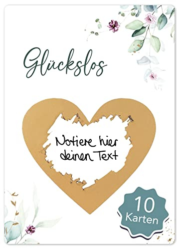 Joli Coon 10 Rubbellose selber machen, Gutschein, Personalisierte | 350g Designerpapier, fühlbare UV-Lack-Veredelung, für Gutscheine und gemeinsame Erlebnisse, Premium-Papeterie