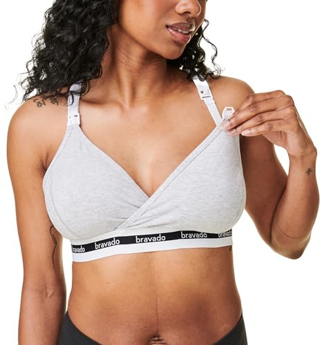 Bravado Designs Sustainable Original Nursing Bra | Organic Cotton | Dove Heather | L