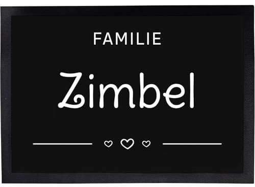 Manilu Personalisierte Fußmatte | Fußmatte Familie personalisiert | für Paare & Familien | Heimathafen | Herzdesign (Familie #4)