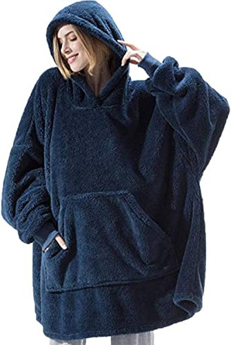 TBSCWYF Sudadera con Capucha de Gran tamaño Manta para Mujeres niñas niños Bata de Manga Larga de vellón Sherpa súper Suave