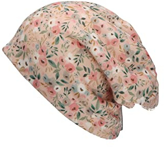 Sterntaler Baby Mädchen Beanie Baby Slouch-Beanie Blumen Mütze - Beanie Baby, Kinderbeanie - gefüttert mit Baumwollfleece - rosa