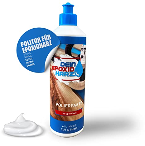 Polierpaste für Epoxidharz | 3in1 Politur in Profi Qualität | Cut & Shine entfernt Mattierungen & Mikro-Kratzer (500ml)