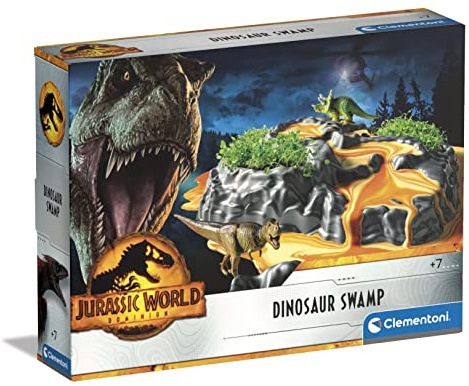 Clementoni Jurassic World 3 Dino-Landschaft Dinosaurier-Sumpf - Kreativer Baukasten zum Gestalten Einer urzeitlichen Landschaft - Für kleine Forscher ab 6 Jahren 19206